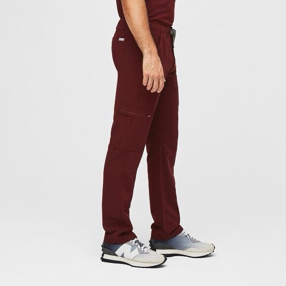 Figs Scrub Pants Mens Extra Large Tall Cairo Burgundy Red Nurse Uniform TM3001T - Picture 2 of 16